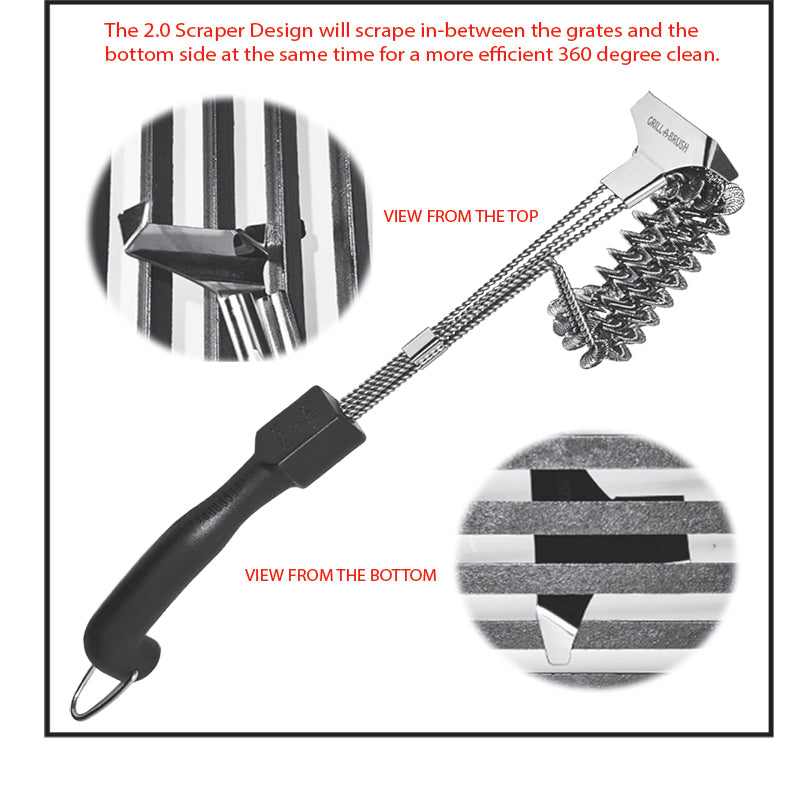 Patented Bristle Free Grill Brush with 360-degree Scraper – Grill-A-Brush